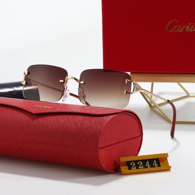 Cartier Champagne PC Multi AC Women's Outdoor Rectangle Sunglasses