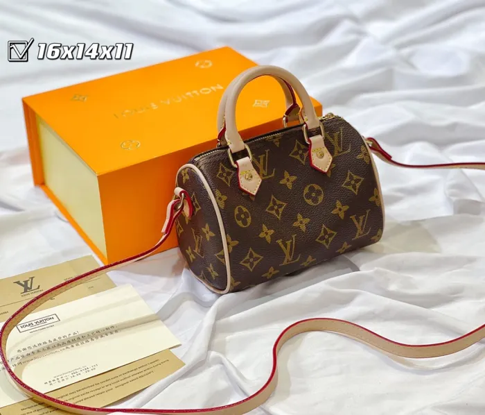 LOUIS VUITTON Brown Fashion Monogram Zipper & Hasp Letter Genuine Leather Women's Handbags Tote Bags Wallet Combination Bags