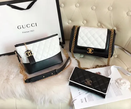CHANEL Colorful Fashion Aged Calfskin Zipper & Hasp Criss-cross Genuine Leather Women's Handbags Shoulder Bags Wallet Combination Bags