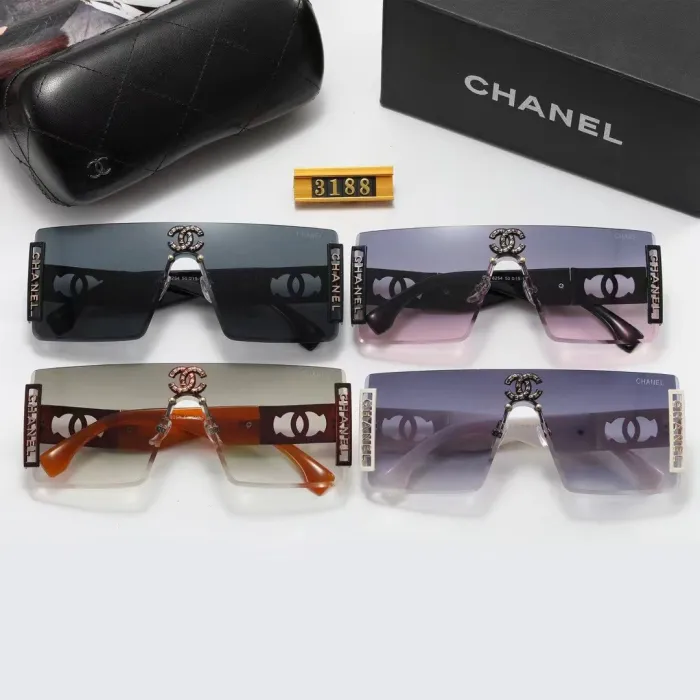 CHANEL S Black PC Multi AC Women's Outdoor Rimless Sunglasses