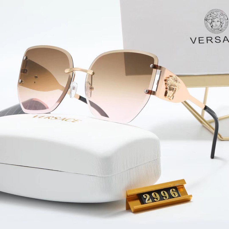 VERSACE Champagne PC Multi AC Women's Outdoor Rimless Sunglasses