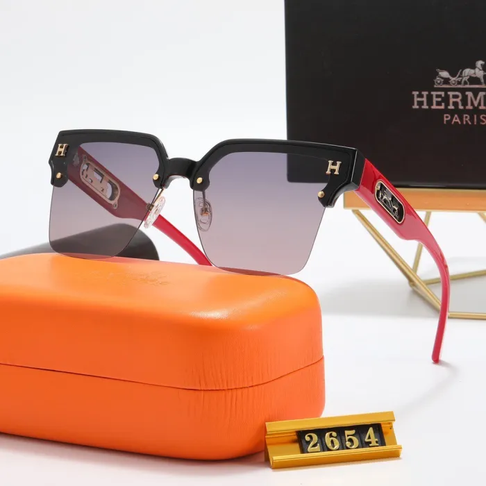 HERMES S Black PC Multi AC Women's Outdoor Rimless Sunglasses