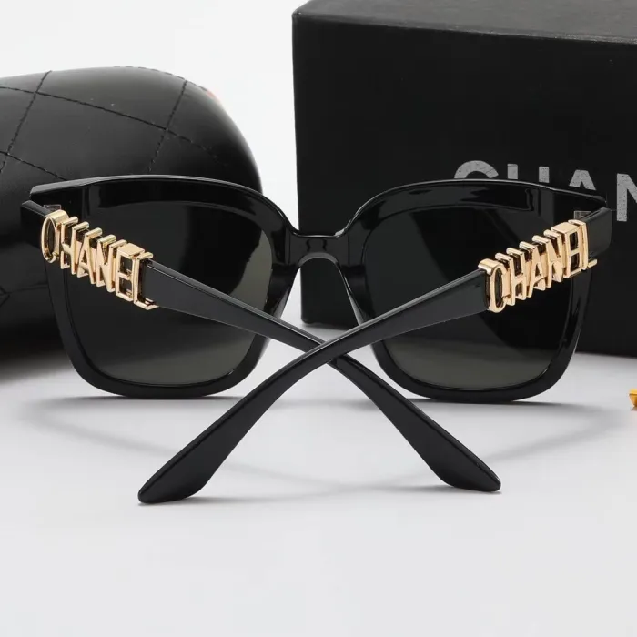 CHANEL S Black PC Multi AC Women's Outdoor Cat Eye Sunglasses