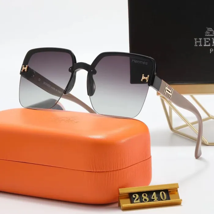 HERMES Champagne PC Multi AC Women's Outdoor Rimless Sunglasses