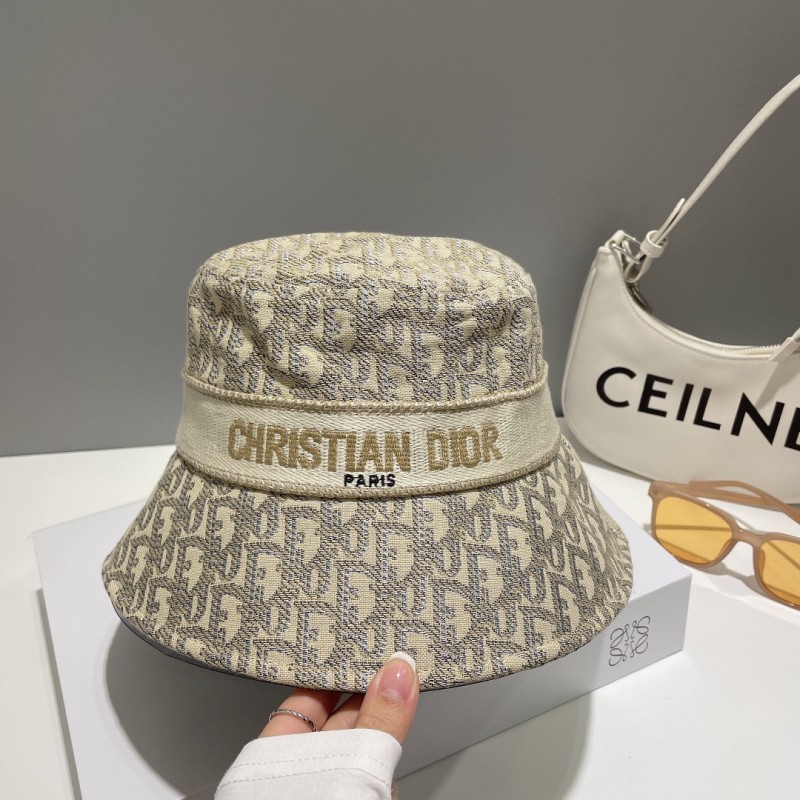 DIOR Beige Travel European and american style Cotton Women's Adult Embossed Cap