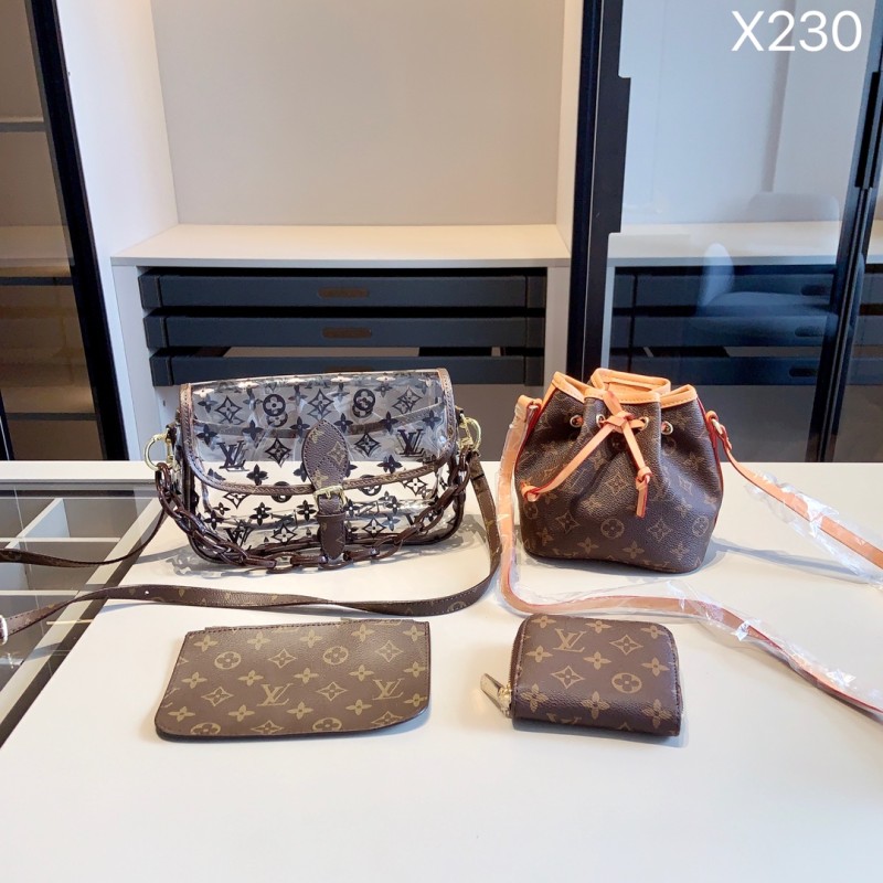 LOUIS VUITTON Brown Lady Letter Zipper Letter Genuine Leather Women's Handbags Shoulder Bags Wallet Combination Packages