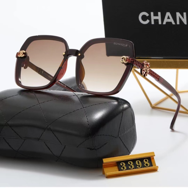 CHANEL S Black PC Multi AC Women's Outdoor Square Sunglasses