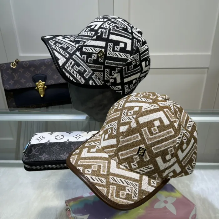 FENDI Black Casual Vintage Cotton Women's Adult Embossed Cap