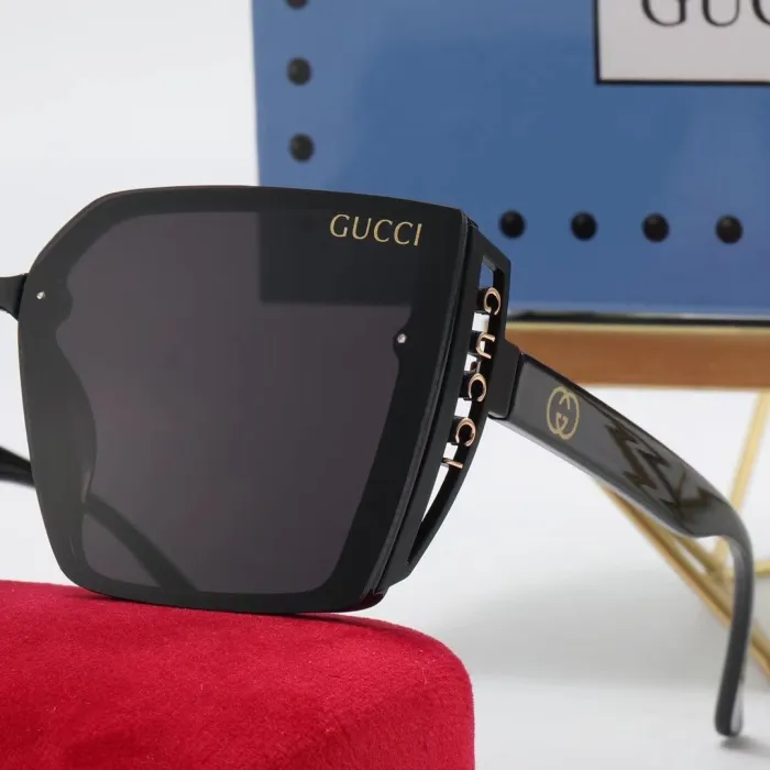 GUCCI S Black PC Multi AC Women's Outdoor Oersized Sunglasses