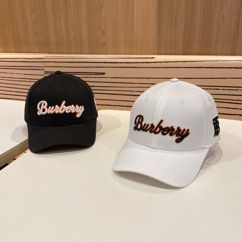 BURBERRY White Casual Street style Cotton Women's Adult Applique Cap