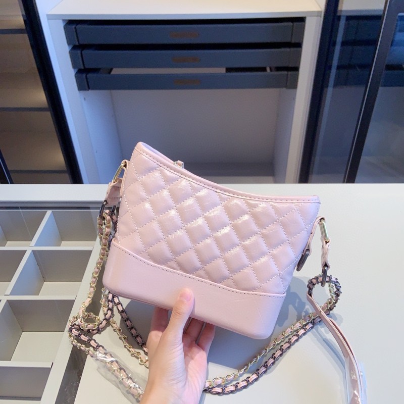 CHANEL Pink Lady Letter Zipper Criss-cross PVC Women's Shoulder Bags Wallet Bags