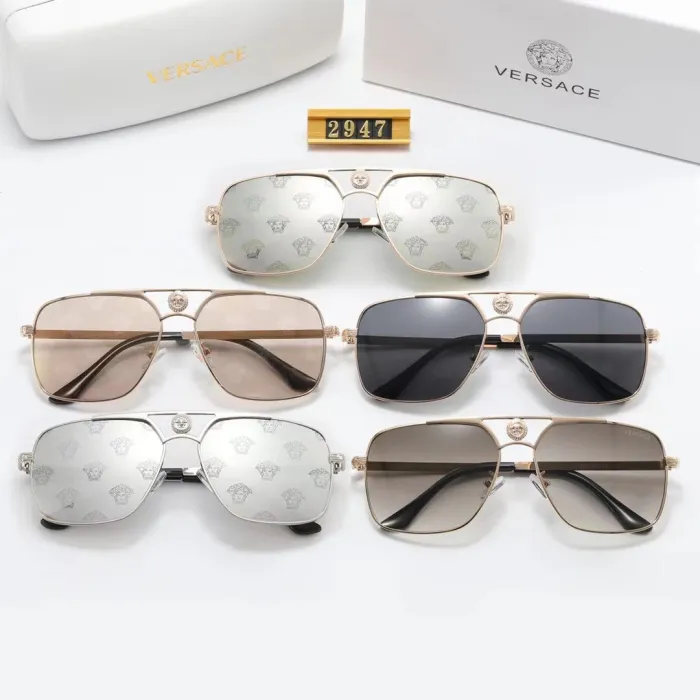 VERSACE Champagne PC Multi AC Women's Outdoor Square Sunglasses
