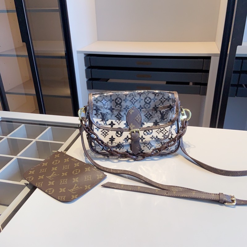 LOUIS VUITTON Brown Lady Letter Zipper Letter Genuine Leather Women's Handbags Shoulder Bags Wallet Combination Packages