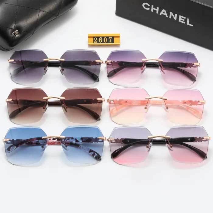 CHANEL Champagne PC Multi AC Women's Outdoor Rimless Sunglasses