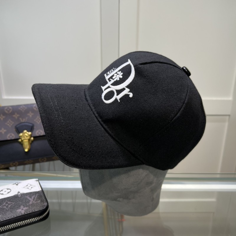 DIOR Black Outdoor Character Cotton Women's Adult Embroidery Cap