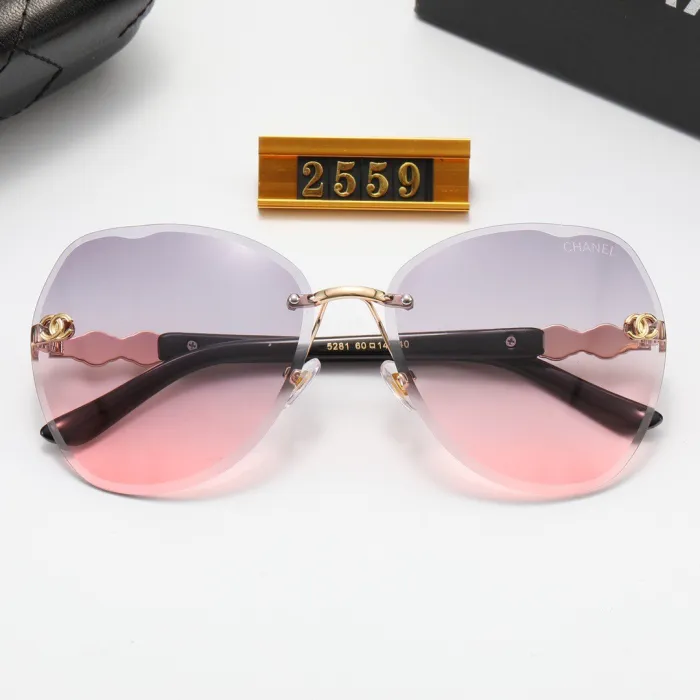 CHANEL Champagne PC Multi AC Women's Outdoor Rimless Sunglasses