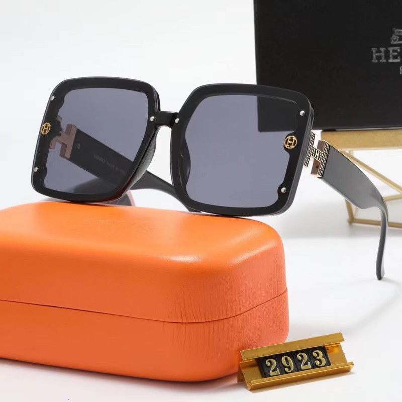 HERMES S Black PC Multi AC Women's Outdoor Oersized Sunglasses