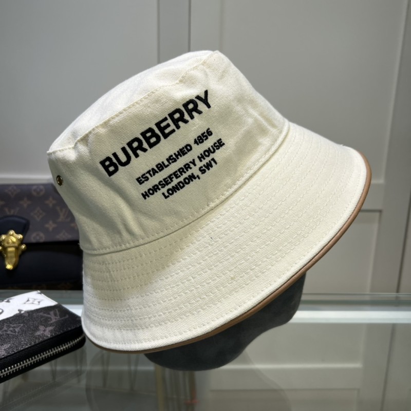 BURBERRY White Travel Solid color Cotton Women's Adult Plain Fishing cap