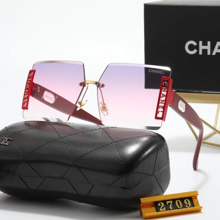 CHANEL S Black PC Multi AC Women's Outdoor Rimless Sunglasses
