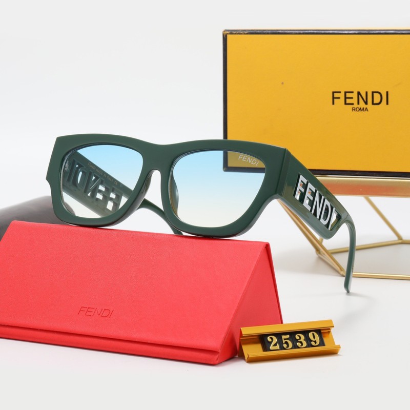 FENDI S Black PC Multi AC Women's Outdoor Cat Eye Sunglasses