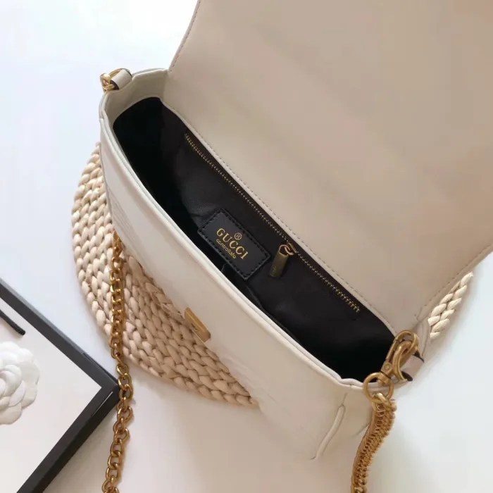 GUCCI White Fashion Letter Zipper & Hasp Letter Genuine Leather Women's Handbags Clutches Wallet Combination Bags