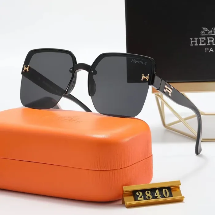 HERMES Champagne PC Multi AC Women's Outdoor Rimless Sunglasses