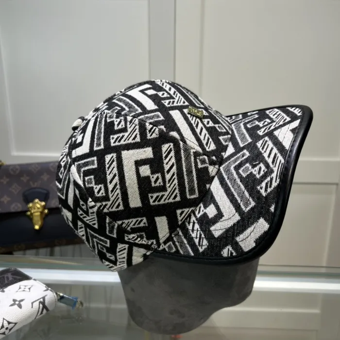 FENDI Black Casual Vintage Cotton Women's Adult Embossed Cap