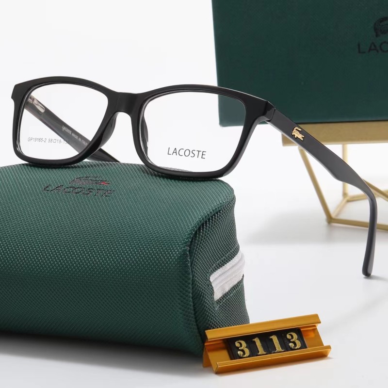 LACOSTE S Black PC Clear AC Women's Outdoor Rectangle Sunglasses