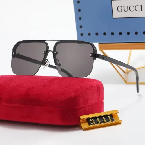 GUCCI S Black PC Multi AC Women's Outdoor Rectangle Sunglasses