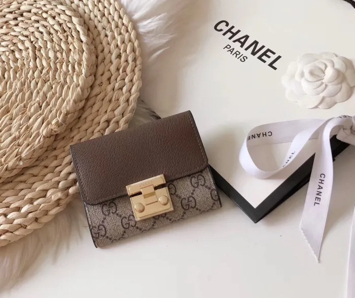 GUCCI Brown Fashion Letter Zipper & Hasp Letter Genuine Leather Women's Handbags Clutches Wallet Combination Bags