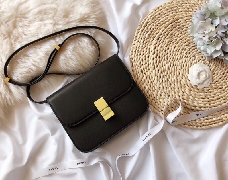 CHANEL Black Fashion Aged Calfskin Zipper & Hasp Criss-cross Genuine Leather Women's Handbags Clutches Wallet Combination Bags