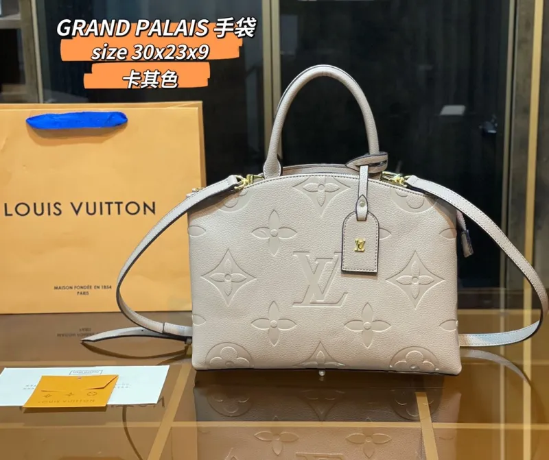 LOUIS VUITTON Beige Fashion Monogram Zipper & Hasp Letter Genuine Leather Women's Handbags Shoulder Bags Wallet Combination Bags