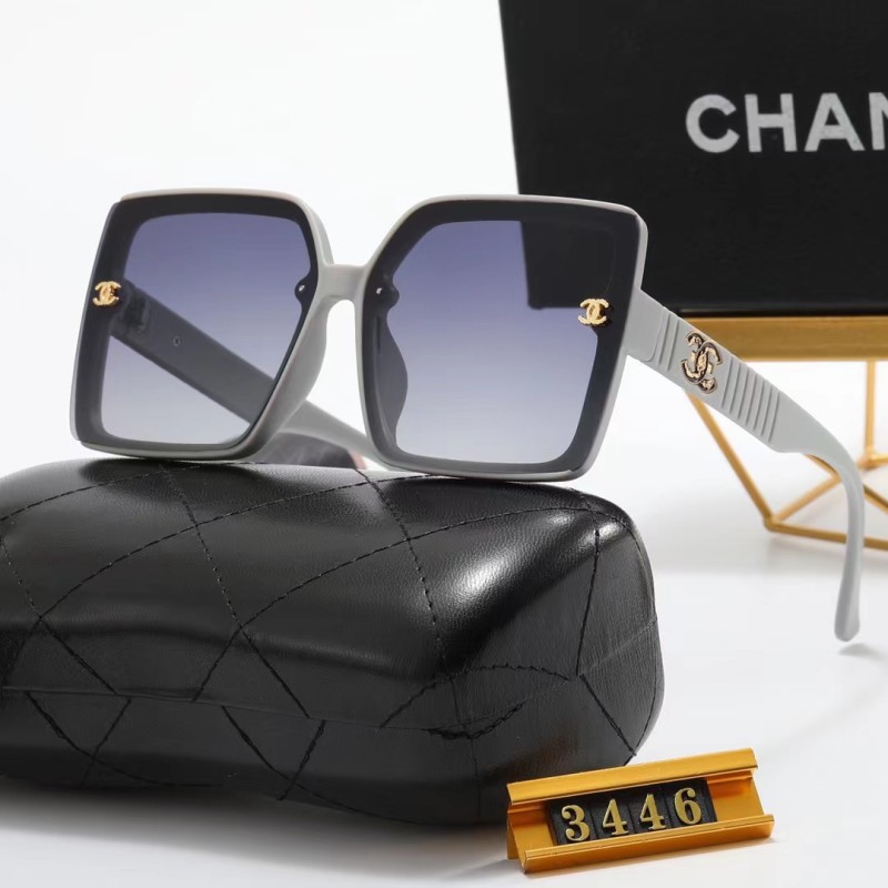 CHANEL S Black PC Multi AC Women's Outdoor Square Sunglasses