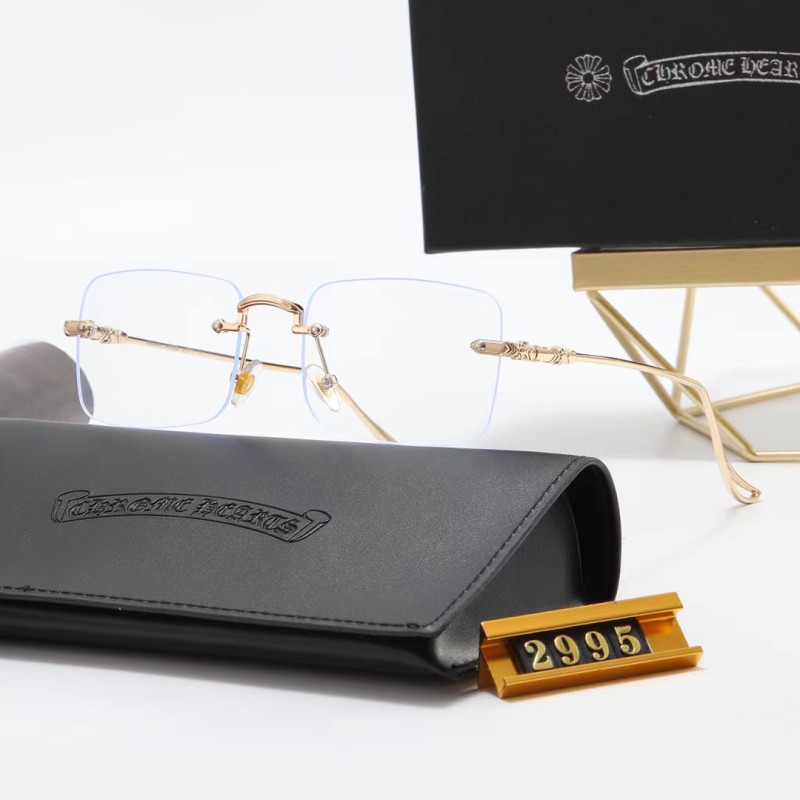 Chrome Hearts Champagne PC Multi AC Women's Outdoor Rimless Sunglasses