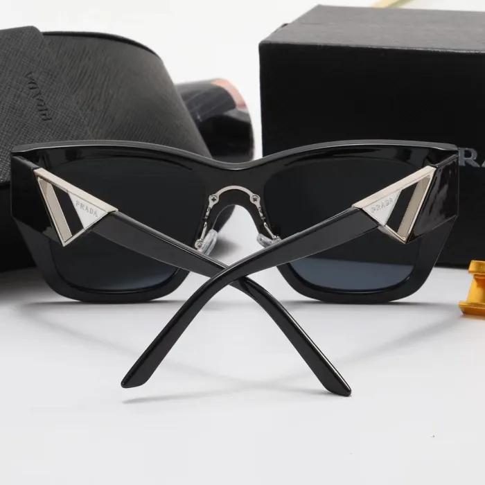 PRADA S Black PC Multi AC Women's Outdoor Cat Eye Sunglasses