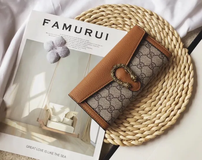 GUCCI Camo Fashion Letter Zipper & Hasp Letter Genuine Leather Women's Handbags Dionysus Bun Wallet Combination Bags