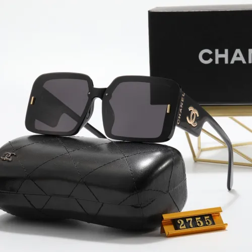 CHANEL S Black PC Multi AC Women's Outdoor Rectangle Sunglasses