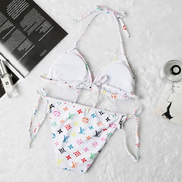 LOUIS VUITTON LV Black Digital Print One Piece DOT Backless Spandex/Polyester Printed Sunmmer Female Adult Holiday