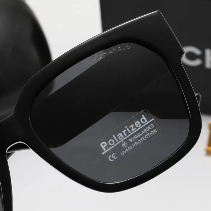 CHANEL S Black PC Multi AC Women's Outdoor Cat Eye Sunglasses