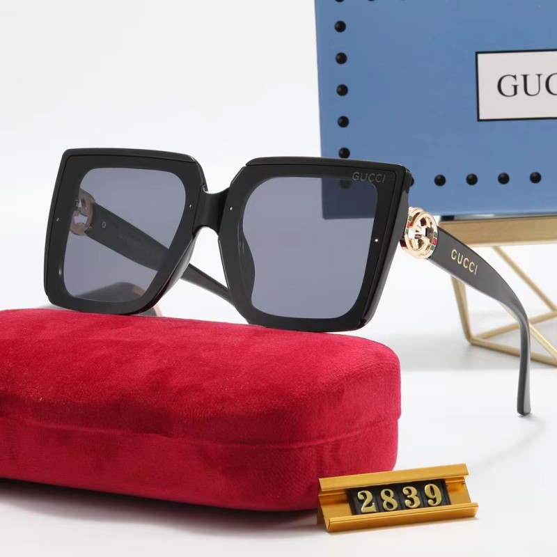 GUCCI S Black PC Multi AC Women's Outdoor Oersized Sunglasses
