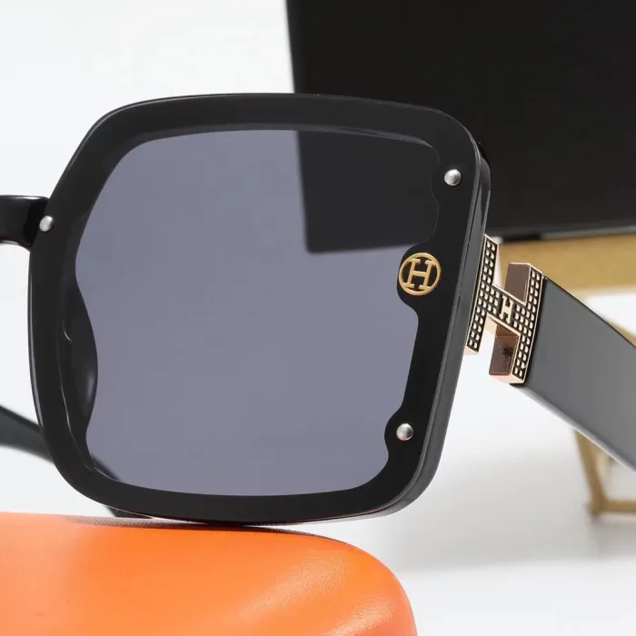 HERMES S Black PC Multi AC Women's Outdoor Oersized Sunglasses