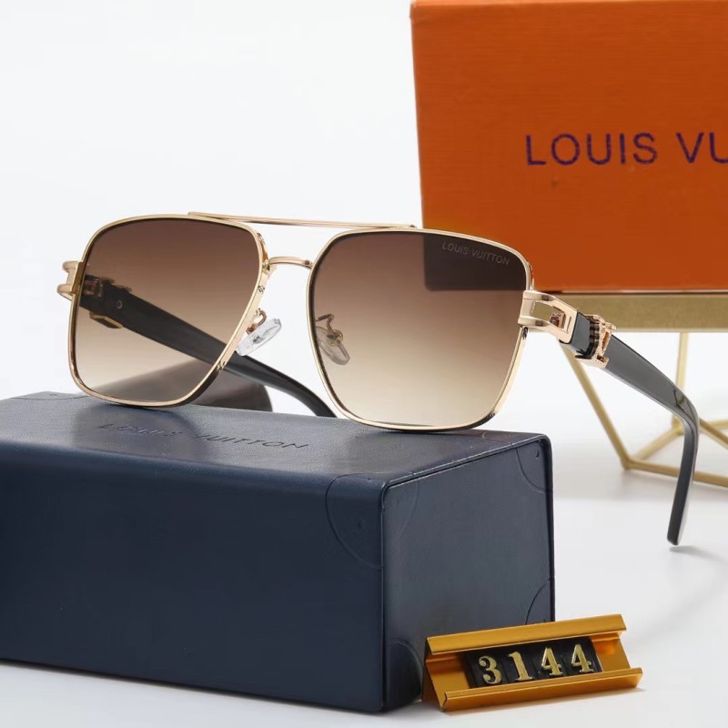 LOUIS VUITTON Champagne PC Multi AC Women's Outdoor Square Sunglasses