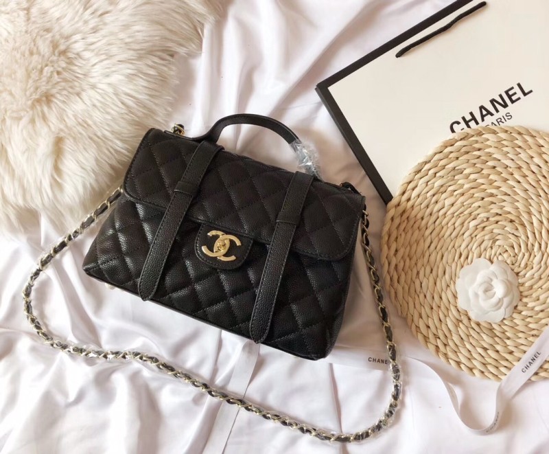 CHANEL Black Fashion Aged Calfskin Zipper & Hasp Criss-cross Genuine Leather Women's Handbags Clutches Wallet Combination Bags