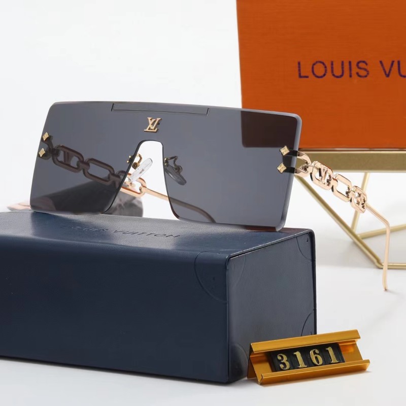 LOUIS VUITTON Champagne PC Multi AC Women's Outdoor Rimless Sunglasses