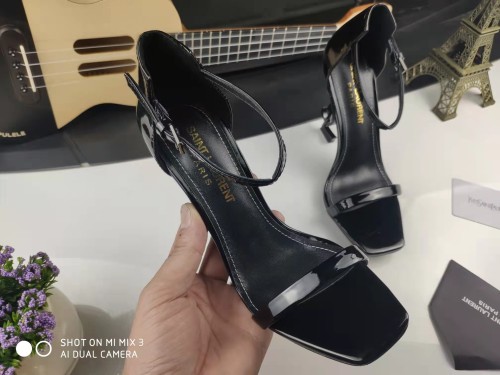 Women's  Black Leather High Heel Slingback Sandals Pump Loafers Slip On Elegant Mary Jane Casual Shoes