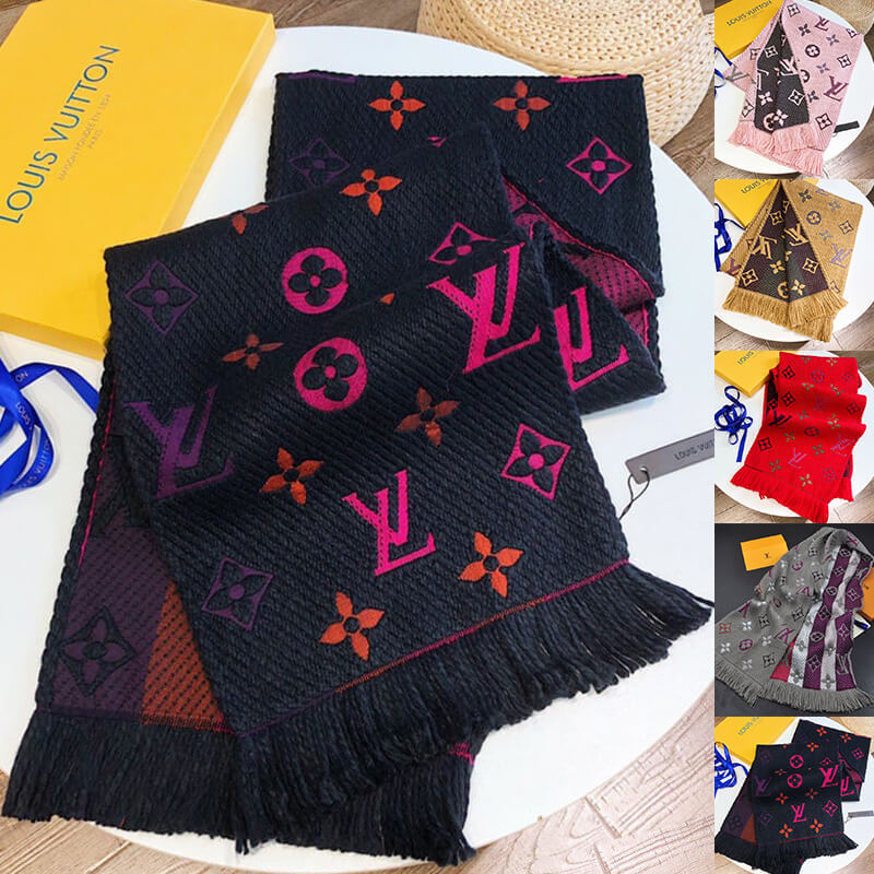 Women Men Logo Scarf Wool Cashmere Scarves Shawl Blanket Wrap Knit