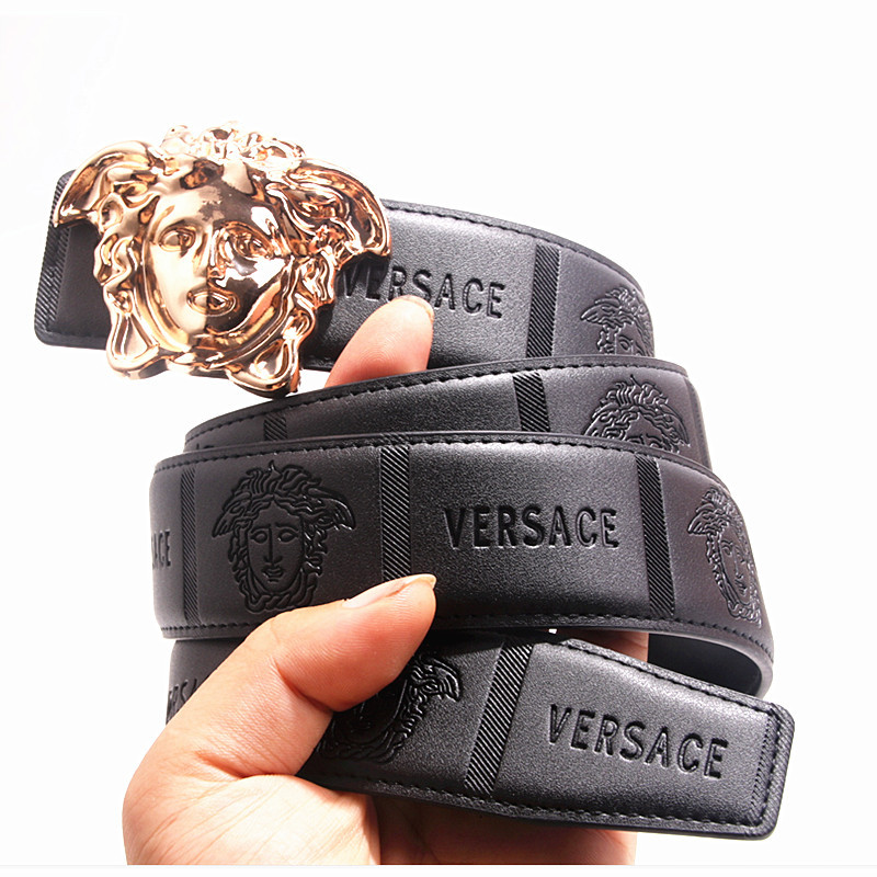 Women Men Belt Cowhide Leather Buckle Belt Unisex