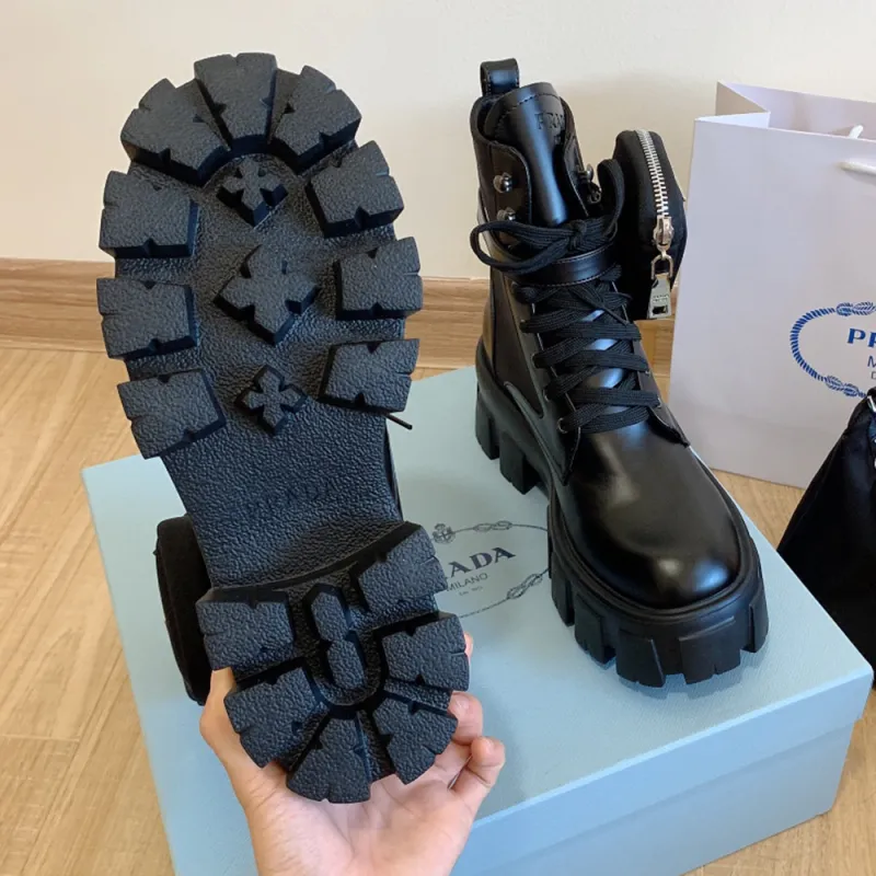 Women Boots Platform Chelsea Chunky Tread Sole Combat Martin Mid-calf Boots 35-40