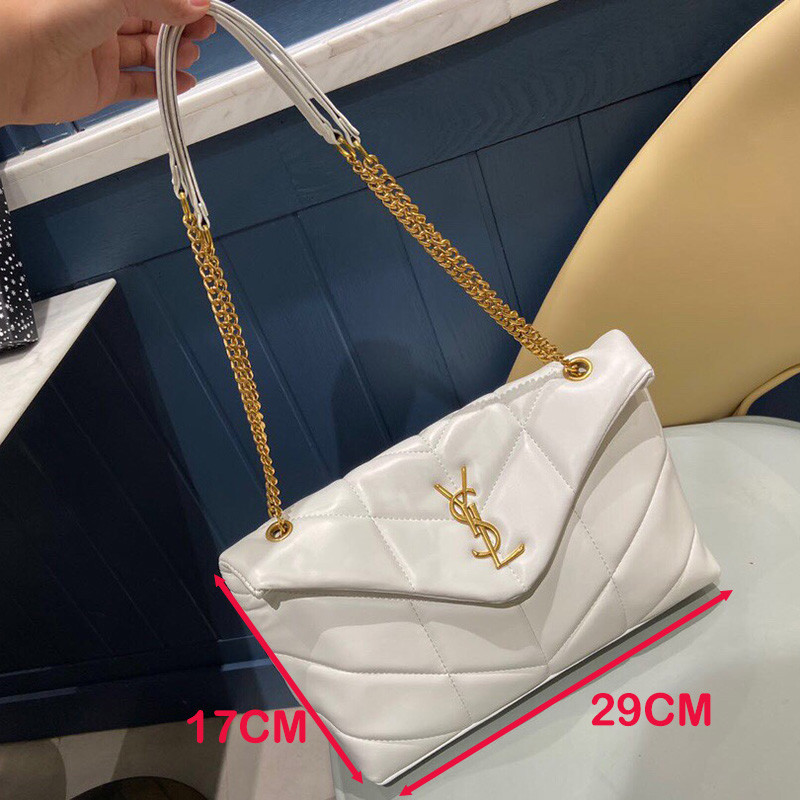 Women Quilted Leather Medium Shoulder Bag Chain Flap Large Bag Tote Handbags