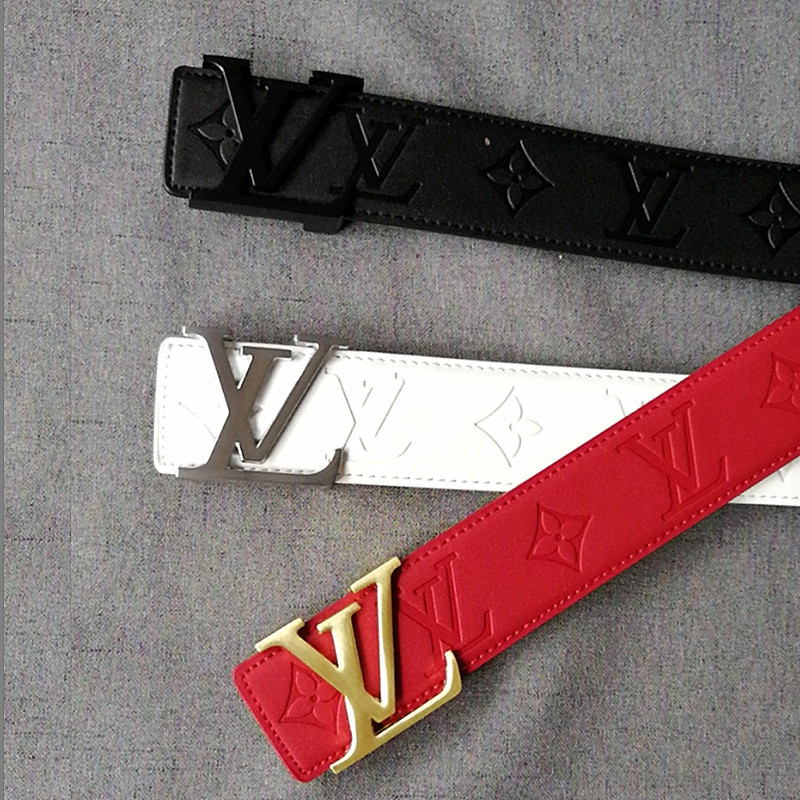 Women Men Belt 3.8 cm Cowhide Leather Buckle Belt Unisex